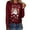 Red christmas sweatshirt, variant on pimelu Christmas Shirts Christmas Tops for Women Loose Fashion Star Santa Claus Graphics Pullover Blouses Ladies Lightweight Round Neck Long Sleeve Tshirt