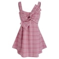 thumbnail image 1 of Tamaño más Giro bowknot camisas a cuadros cuello cuadrado sin mangas Rosegal Camisetas sin mangas de talla grande, 1 of 5
