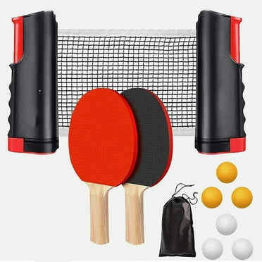 Jercoda All-in-One Ping Pong Table Tennis Set, 2 Player Set with 6 Balls and Retractable Net, Indoor Outdoor Healthy Game