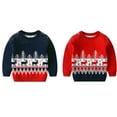 thumbnail image 3 of URMAGIC Toddler Baby Girl Boy Knit Sweater Cute Christmas Elk Print Crewneck Long Sleeve Pullover Sweater Warm Fall Winter Clothes, 3 of 4