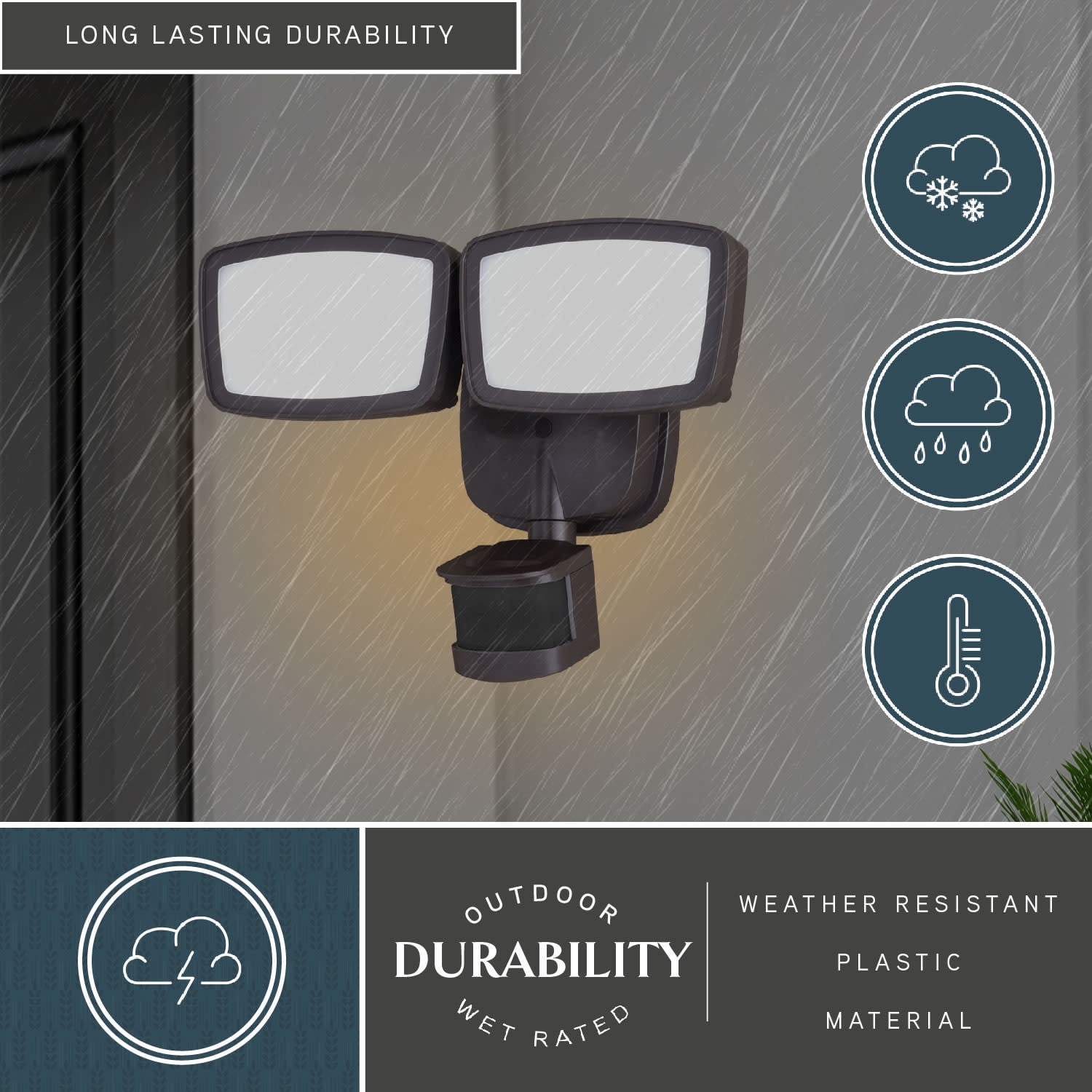 Bronze Integrated LED Motion Sensor Dusk to Dawn Outdoor Security Flood Light - 180 Range - 70 Ft