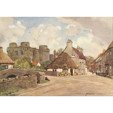 Somerset 1927 Nunney Village & Castle Poster Print by  Alfred Heaton