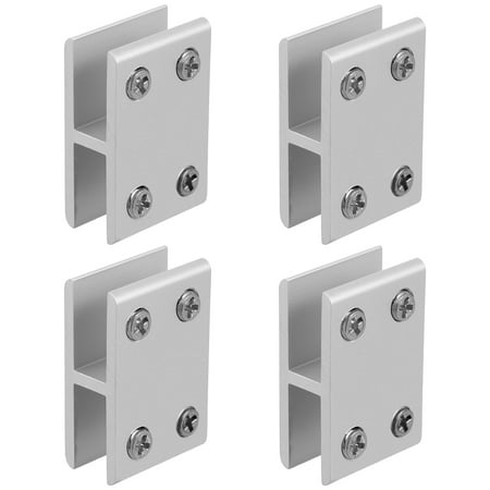 

NUOLUX 4pcs 10-12mm Glass Shelf Brackets Aluminium Alloy Clamp 180 Degrees Clip Holder