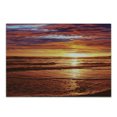 thumbnail image 1 of Hawaiian Cutting Board, Dramatic Picture of Sunset over Beach Sun Rays Reflection on Sea Evening View, Decorative Tempered Glass Cutting and Serving Board, Small Size, Yellow Orange, by Ambesonne, 1 of 1