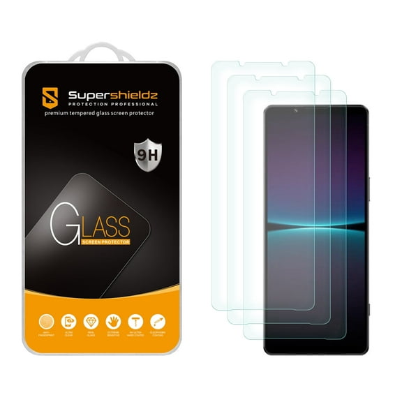 (3 Pack) Supershieldz Designed for Sony (Xperia 1 IV) Tempered Glass Screen Protector, Anti Scratch, Bubble Free