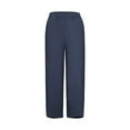 thumbnail image 5 of Tittly Sweatpants Women Lounge Pants Women Loose Women Straight Summer Pants High Casual Waist Long Solid Cotton Pants Womens Pants Barrel Pants Women Navy S, 5 of 9