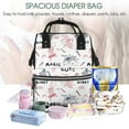 thumbnail image 5 of Xecao Cute Magic Bunny print Large Capacity Nappy Bag is a multi-functional waterproof travel backpack, perfect as a nursing bag or mummy backpack for women, 5 of 6