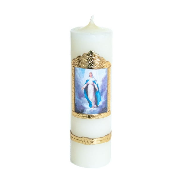 10 Cirios Pascual Decorado Fabrica De Velas Y Veladoras Luz Maria Asuncion DE la virgen maria