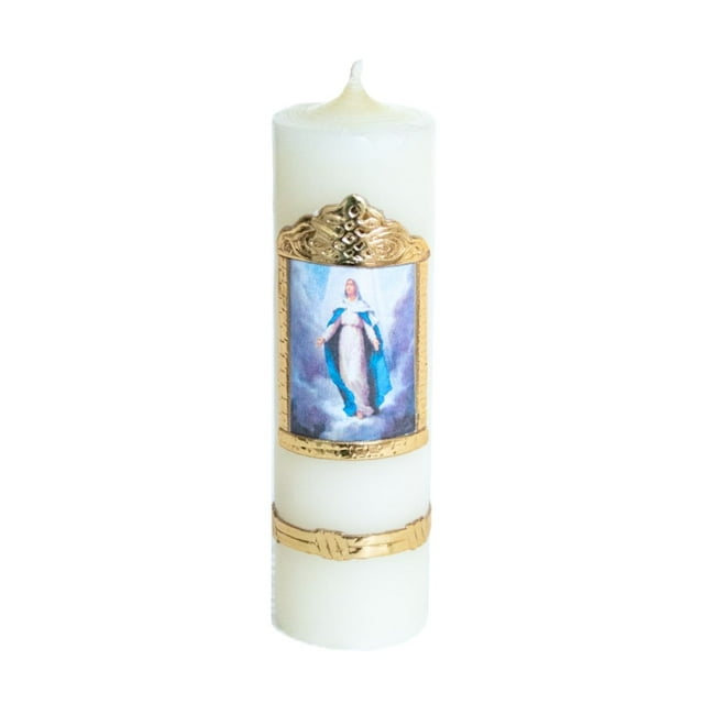 10 Cirios Pascual Decorado Fabrica De Velas Y Veladoras Luz Maria Asuncion DE la virgen maria