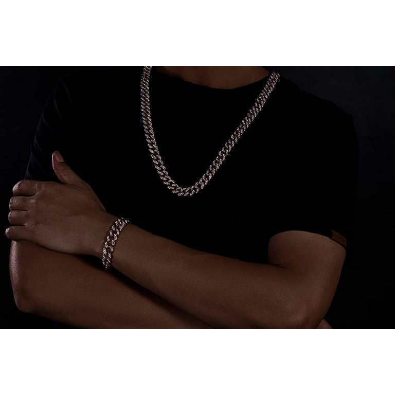 Halukakah Gold Chain for Men - The Royal - Iced Out 14/20MM 18k Real  Gold/Platinum White Gold/Rose Gold/Rhodium Black Plated Diamond Cuban Link  Chain