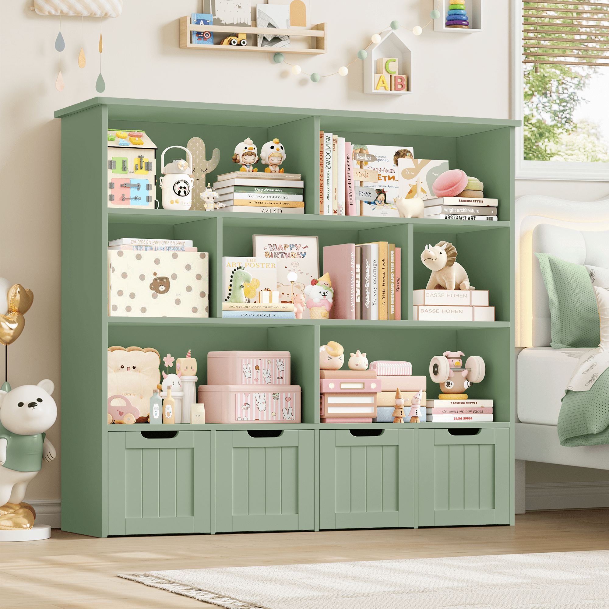 Homfa 7 Cube Toy Storage Organizer, Kids Geometric Bookcase and