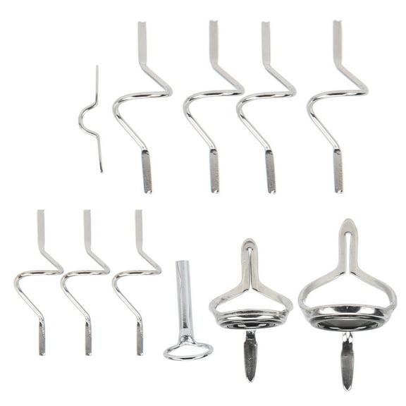 Brrnoo 11Pcs Fly Fishing Rod Guide Tip Repair Kit Different Size Stainless Steel Strong Double Buckle Set