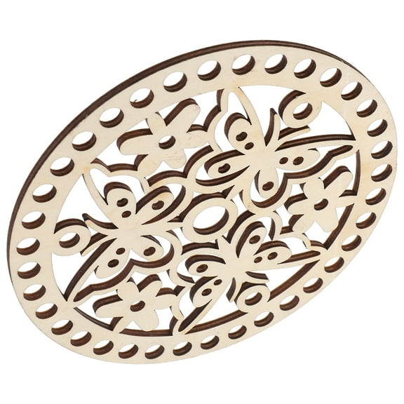 2Pcs Crochet Basket Wood Base DIY Crochet Basket Base Crocheting Wood Base Basket Base DIY Accessory