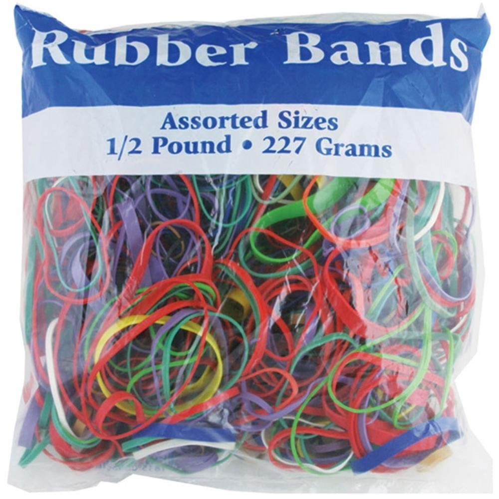 Assorted Dimensions 227g/ 0.5 Lbs. Rubber Bands (Pack of 6) by