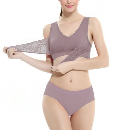 Bigersell Push up Bras for Women V-Neck Wire-Free Bra Support Women Full-Coverage Underwire Bra Demi & Balconette Bra Style R-210 Basic Bra Strap Nylon Back-Smoothing Everyday Bras Underwear Gray XXL