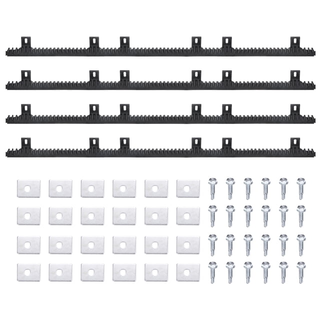 Uxcell Nylon Gear Rack, 4 Pack Total 6.6 ft Heavy Duty Reinforced Racks with Mounting Hardware Straight Gear