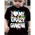 thumbnail image 1 of I Love My Crazy Grandma" Fashion Trendy Letter Print T-shirt, Casual Sports Youngsters' Short Sleeve Clothing TEE TOP, 1 of 6