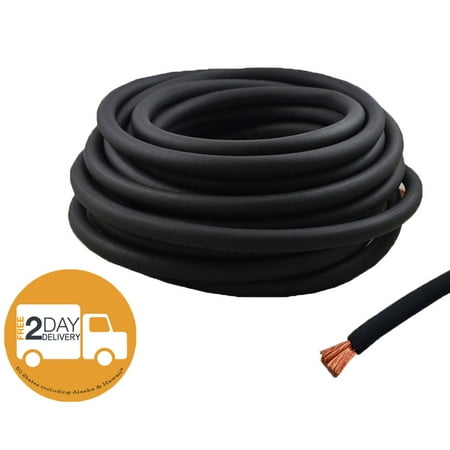High Performance Wire - 4 Gauge 25 Feet High Performance Flexi Amp Power/Ground Cable 4 AWG Wire Black