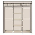thumbnail image 4 of 59 inches Portable Closet Wardrobe, Non-Woven Fabric Closet Storage Organizer with 2 Hanging Rods &9 Storage Shelves, Quick and Easy Assembly (Beige), 4 of 7