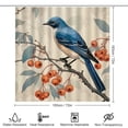 thumbnail image 2 of Blue Bird Perched On A Branch With Berries 4 Piece Shower Curtain Sets Shower Curtain Set with Rugs Animal Bird Farmhouse Durable And Waterproof for Bathtub Decor, 2 of 8