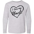 thumbnail image 3 of Inktastic I Love My Uncle in Black Chalk Heart Long Sleeve Youth T-Shirt, 3 of 5