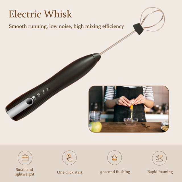 Batidor de café eléctrico 14000rpm Mini mezclador de espuma 1500mAh USB recargable inalámbrico