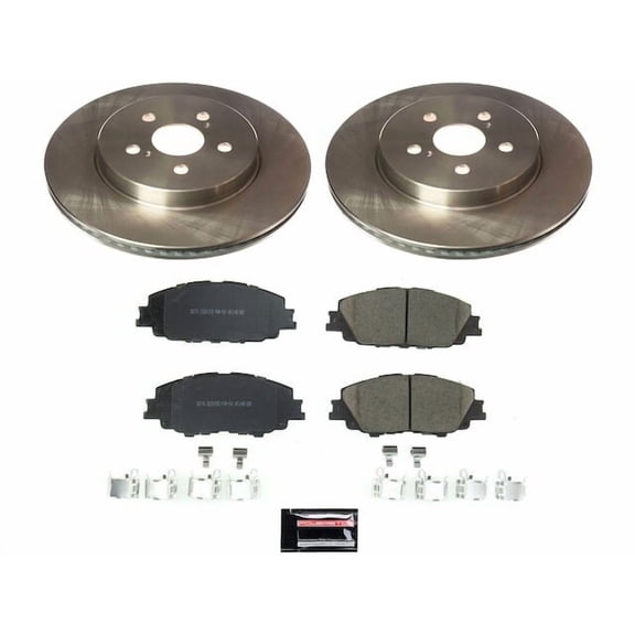 Front Brake Pad and Rotor Kit - Compatible with 2019 - 2024 Toyota Corolla - Power Stop