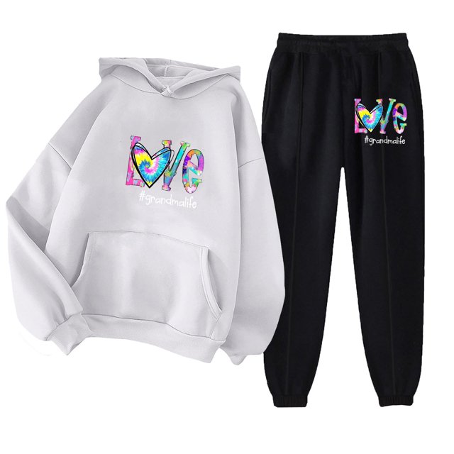 Puntoco Sudadera Con Capucha Para Mujer Sudadera De Manga Larga Con Bolsillo Pantalones De Moda Para Mujer Conjunto De Sudadera Estampada Liquidación Puntoco Puntoco-628