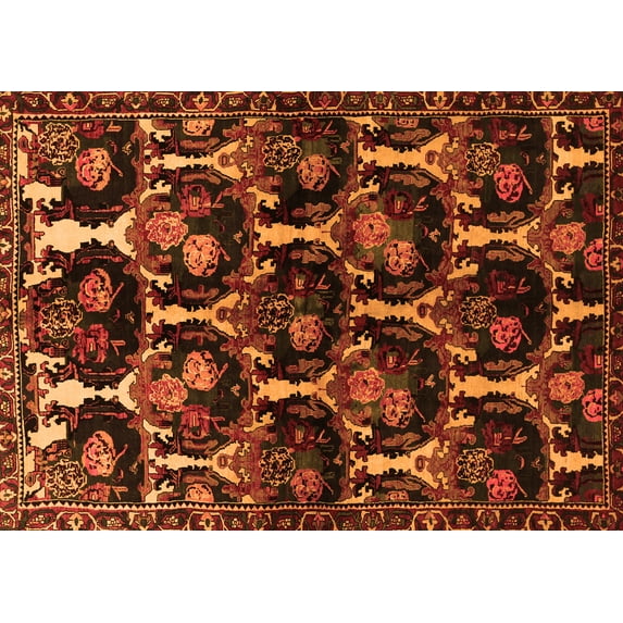 Ahgly Company Indoor Rectangle Persian Orange Traditional Area Rugs, 8' x 10'
