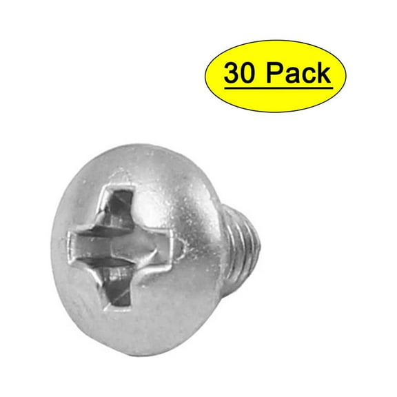 Unique Bargains M3 x 4mm 316 Stainless Steel Head Machine Screw Silver Tone 30Pcs