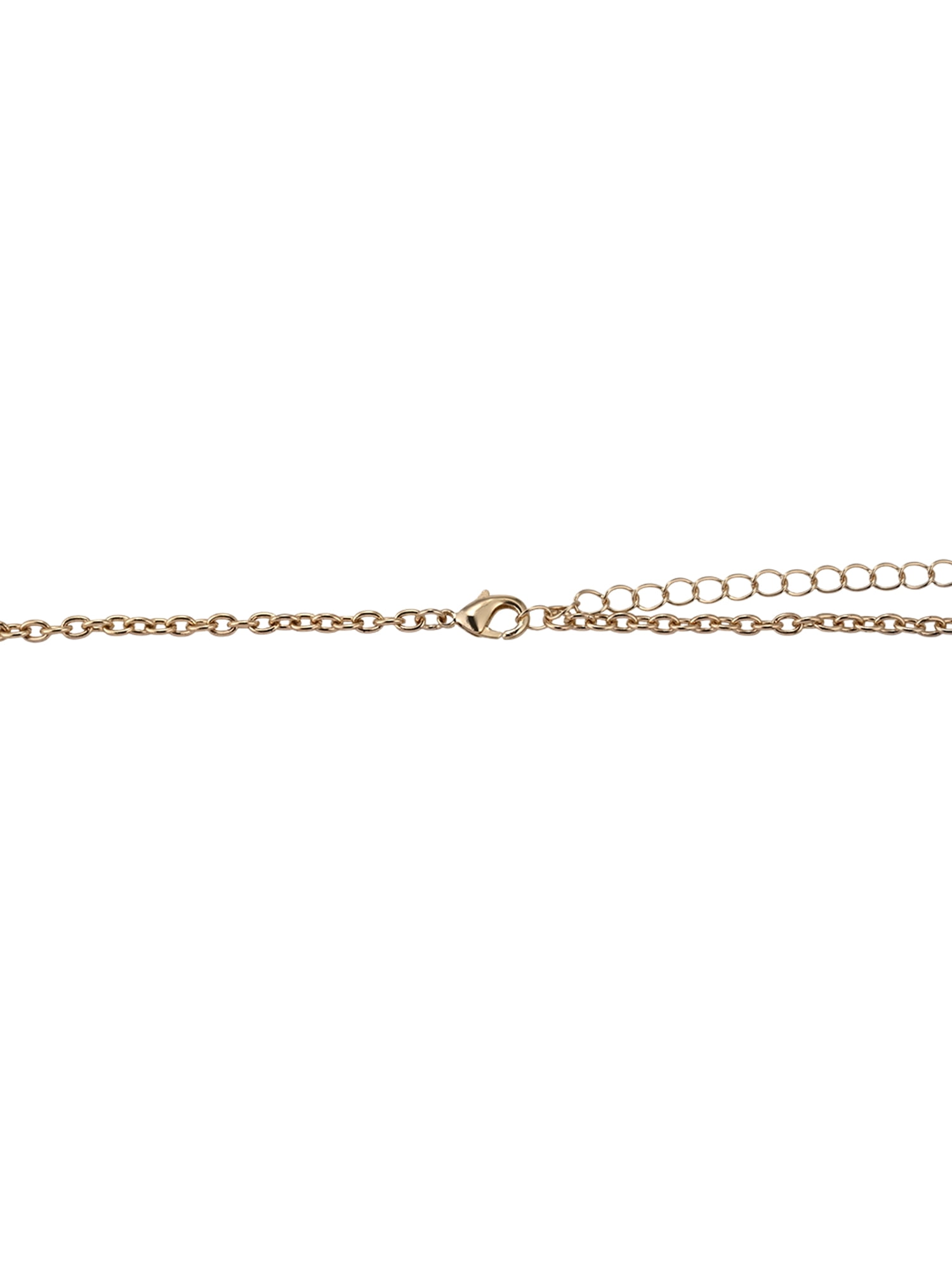 Scenario Women's Gold-Tone 3-Row Necklace with Faux Pearl Bead Clusters