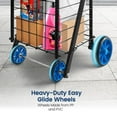 thumbnail image 5 of Kids Collapsible Utility Cart, 66 lbs Capacity, Easily Foldable and Portable Save Space, Folding Lightweight Trolley with Rolling Swivel Wheels, for Shopping Groceries with Your Child, 5 of 8