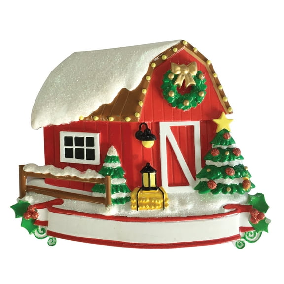 New Barn Personalized Christmas Ornament