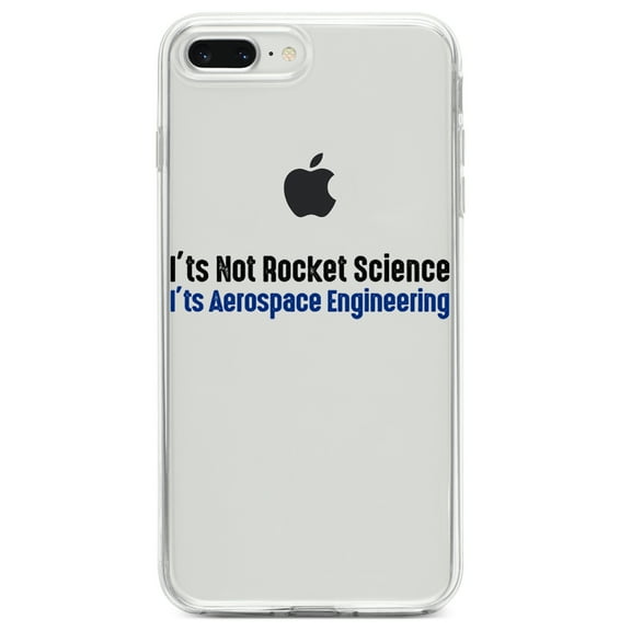 DistinctInk Clear Shockproof Hybrid Case for iPhone 7 PLUS / 8 PLUS (5.5" Screen) TPU Bumper Acrylic Back Tempered Glass Screen Protector - Not Rocket Scient - Aerospace Engineering