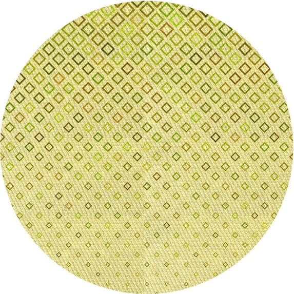 Ahgly Company Machine Washable Indoor Square Transitional Sun Yellow Area Rugs, 3' Square