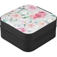 thumbnail image 3 of SKYSONIC Watercolor Flower Leather Jewelry Box,Portable Mini Jewelry Case Traveling Jewelry Organizer for Rings Necklaces Bracelets Earrings, 3 of 7