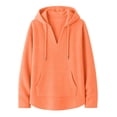 thumbnail image 4 of XAOFW Cozy Hoodies For Women Solid Color Long Sleeve Hooded Sweatshirt Lightweight Loose Fit Pullover Hoodies With Pockets Breathable Tops XL, 4 of 4