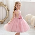 thumbnail image 7 of Little Girls 0-5Y Sleeveless A-Line Sequin Tulle Dress, Flower Decorated Princess Gown for Wedding Ceremony, Pageants & Evening Shows Hot Pink 3 Years, 7 of 7
