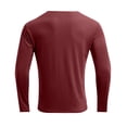 thumbnail image 7 of Dagegui Men's Long Sleeve T-Shirts Solid Color V Neck Pullover Shirts Big and Tall Slim Fit Sport Shirt Casual Fall Daily Tees Tops Wine 2XL, 7 of 7