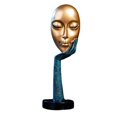 thumbnail image 1 of Estatua de cara abstracta de resina, personajes abstractos, adornos artesanales, escultura artística de rostro de mujer, meditadores para decoraciones de oficina y hogar, 1 of 5