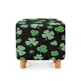 thumbnail image 2 of SCRAWLGOD St. Patrick's Day Shamrock Stripe Print Green Black Ottoman Slipcover, Anti Slip Square Footstool Cushion with Elastic Bottom Thick Foot Stool Protection Fit for Most Footrest Sofa, 2 of 7