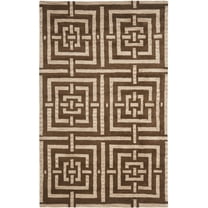 SAFAVIEH Wyndham Major Geometric Wool Area Rug, Brown, 5' x 8'