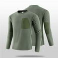 thumbnail image 5 of JUSLIO Zipper Long Sleeve T Shirts for Men Warm Fleece Sweatshirts with Pockets Long sleeve Round Neck Sweatshirts Army Green L, 5 of 9
