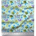 thumbnail image 1 of Soimoi Cotton Duck Fabric Leaves,Butterfly & Lilac Floral Decor Fabric Printed Yard 42 Inch Wide, 1 of 1