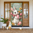 thumbnail image 6 of Bunny Theme Easter Banner Colorful Bows Bunny Backdrop Polka Dot Pattern Cute Design Happy Easter Background for Easter Party Spring Celebration Photo Backdrop, 6 of 9