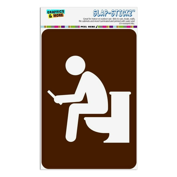 Man Pooping on Toilet Funny Home Business Office Sign