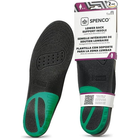 Spenco Lower Back Support Insole, Trim to Fit, Men's 7-13 / Women's 5-11