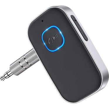 Bluetooth 5.0 Receiver for Car, Noise Cancelling Bluetooth AUX Adapter, Bluetooth Music Receiver for Home Stereo/Wired Headphones/Hands-Free Call,16H Battery Life-Black Silver