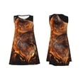 thumbnail image 7 of Wukai Gold Flame Pattern Wolf Print Women's Sleeveless Dress, Loose Fit Casual Dress for Women, Comfortable Sleeveless Summer Dress, 7 of 7
