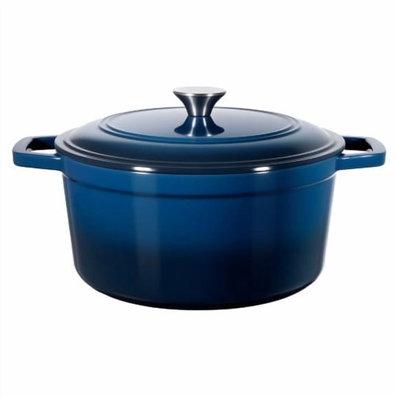 6QT Enameled Cast Iron Dutch Oven with Lid and Handles, 13.78 x 10.63 x 7.48 in, Gradient Blue